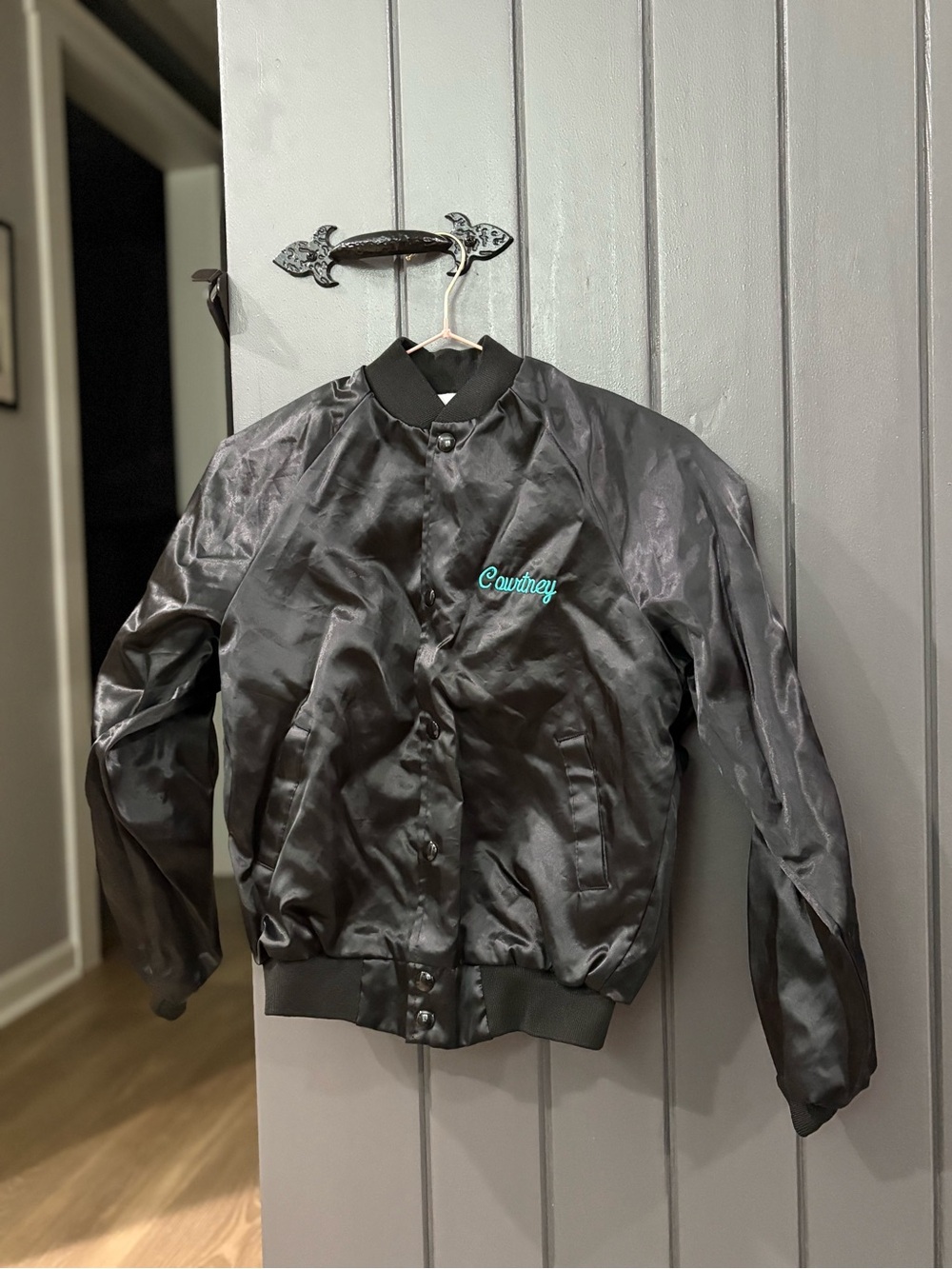 Courtney Kids' Black Satin Puffer Jacket